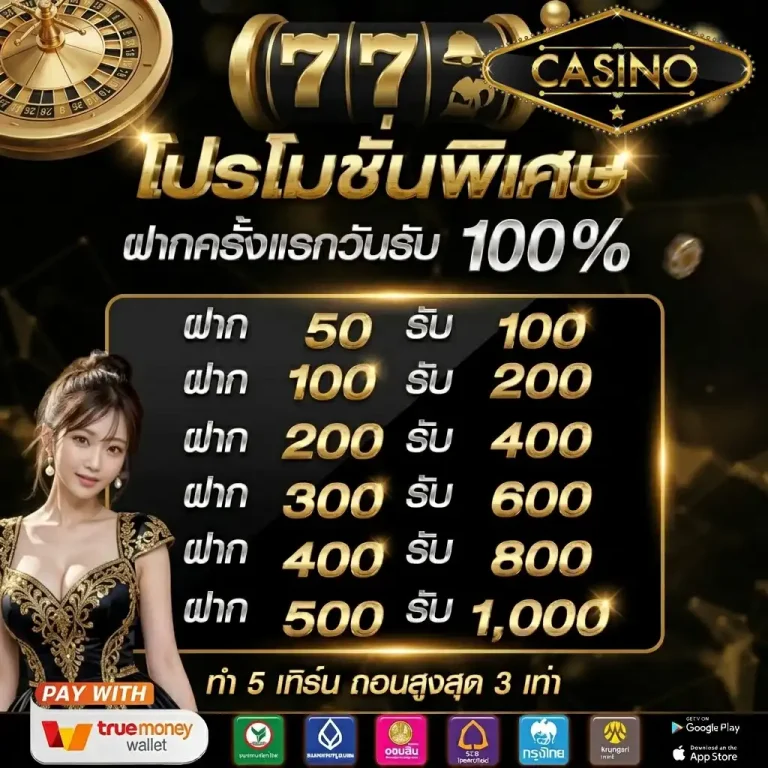 คาสิโนฝากถอนไม่มีขั้นต่ำ โปรโมชั่น